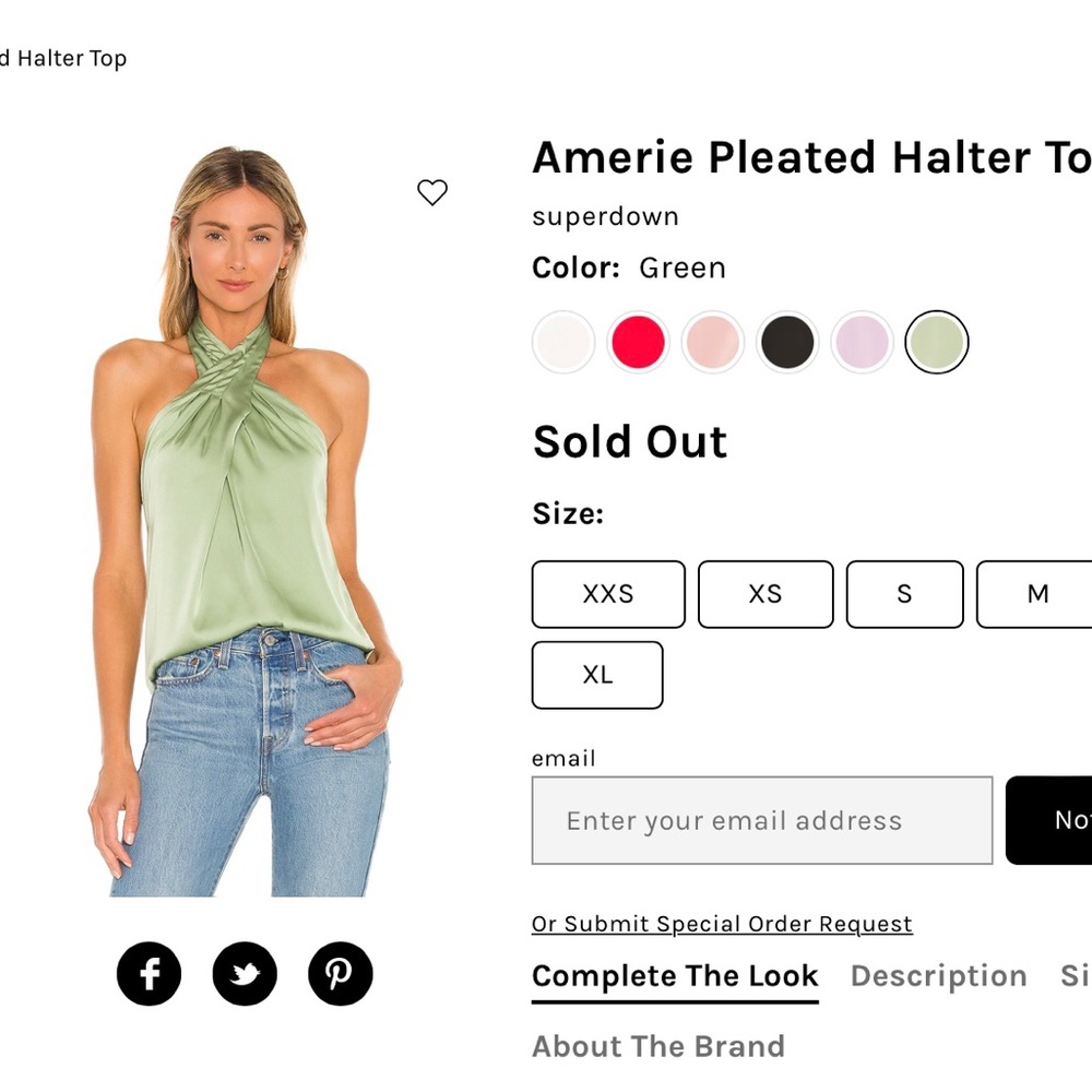 superdown Amerie Pleated Halter Top